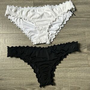 Shade & Shore White and Black Swim Bottoms